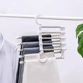 5 in 1 Hanger, Multi-Layer, Multi Purpose, Clothes Hanging Stainless Steel, Folding, Magic Hanger, Non-Slip, Space Saving, Closet Organizer Pack of 1