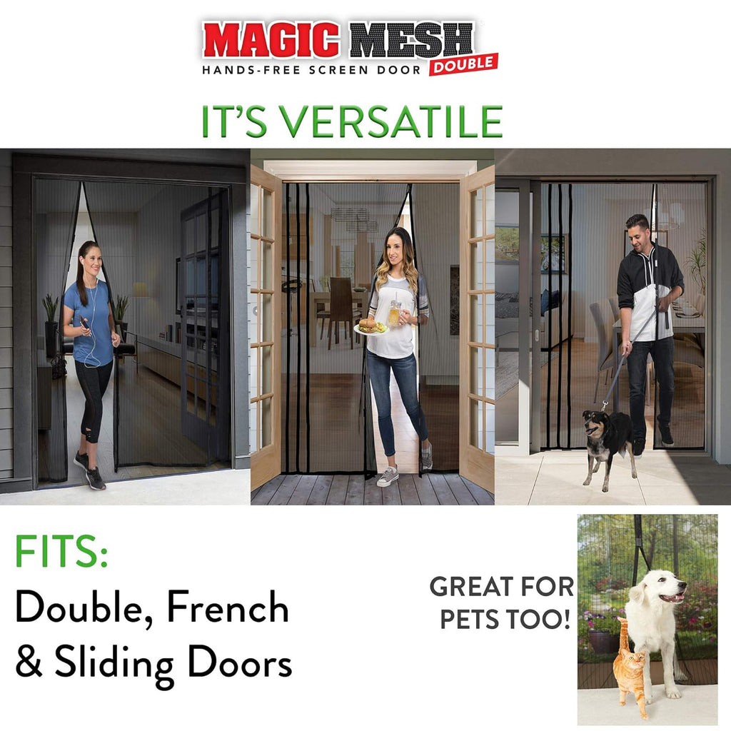 BugShield Living | Polyester Magnetic Mosquito Net for Door | Mosquito Curtain for All Door Types & Sizes | Auto-Closing Insect Screen to Keep Mosquito Out (190x100 CM)
